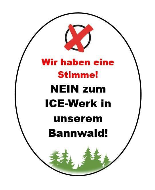 ICE Werk Nürnberg Protestaktion Ostergrüße aus dem Reichswald